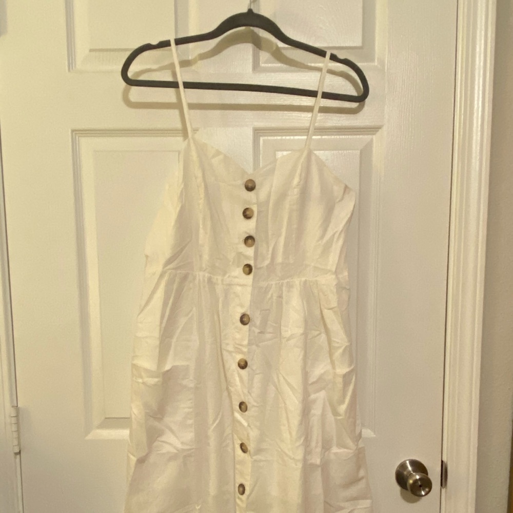 Cream Linen Summer Dress